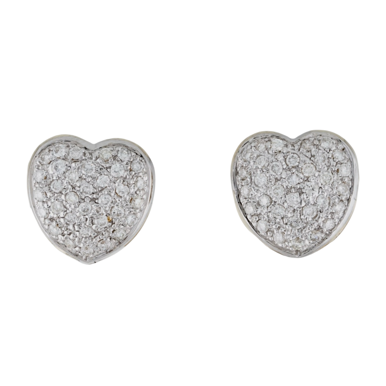 14K Double Sided Diamond Heart Earrings