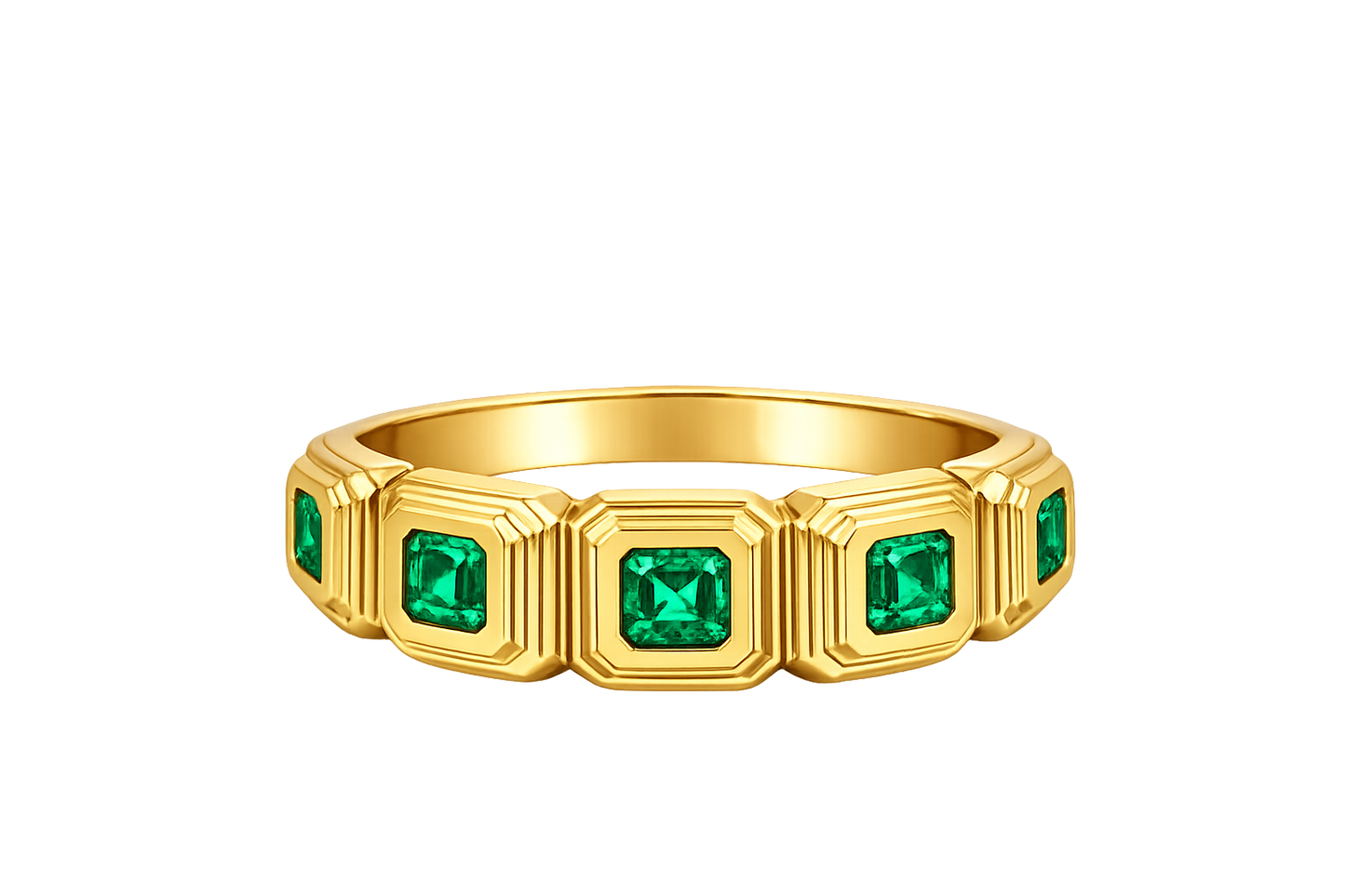 Sacred Halo Band in Natural Emeralds - In Stock