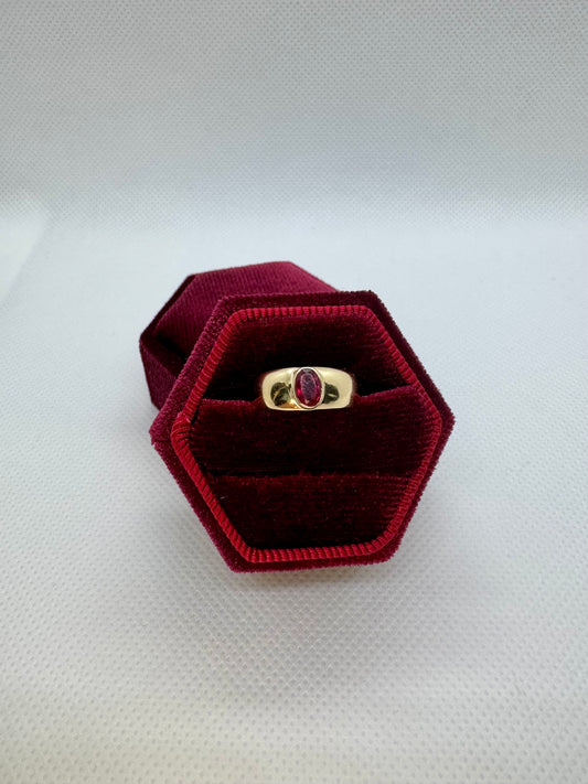 14K Garnet Pinky Ring