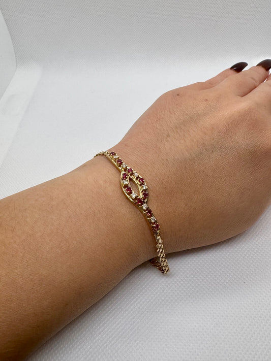 14K Ruby and Diamond Bracelet