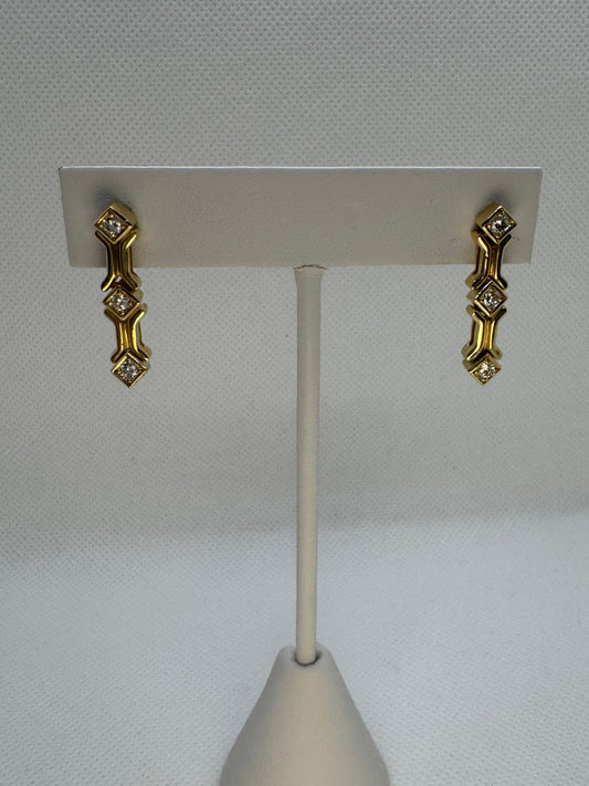 18K Natural Diamond Drop Earrings