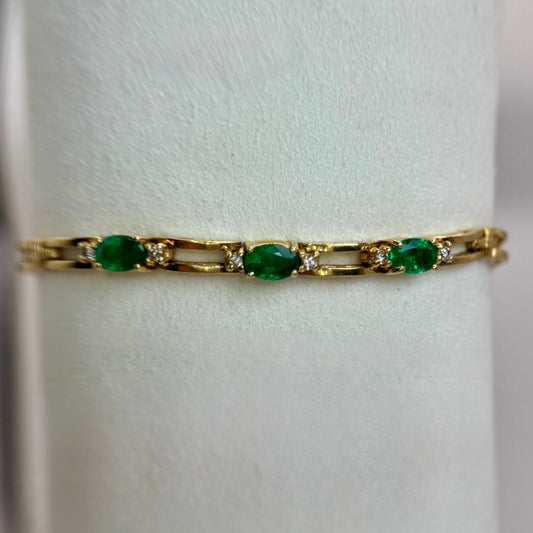 14K Natural Emerald Bracelet
