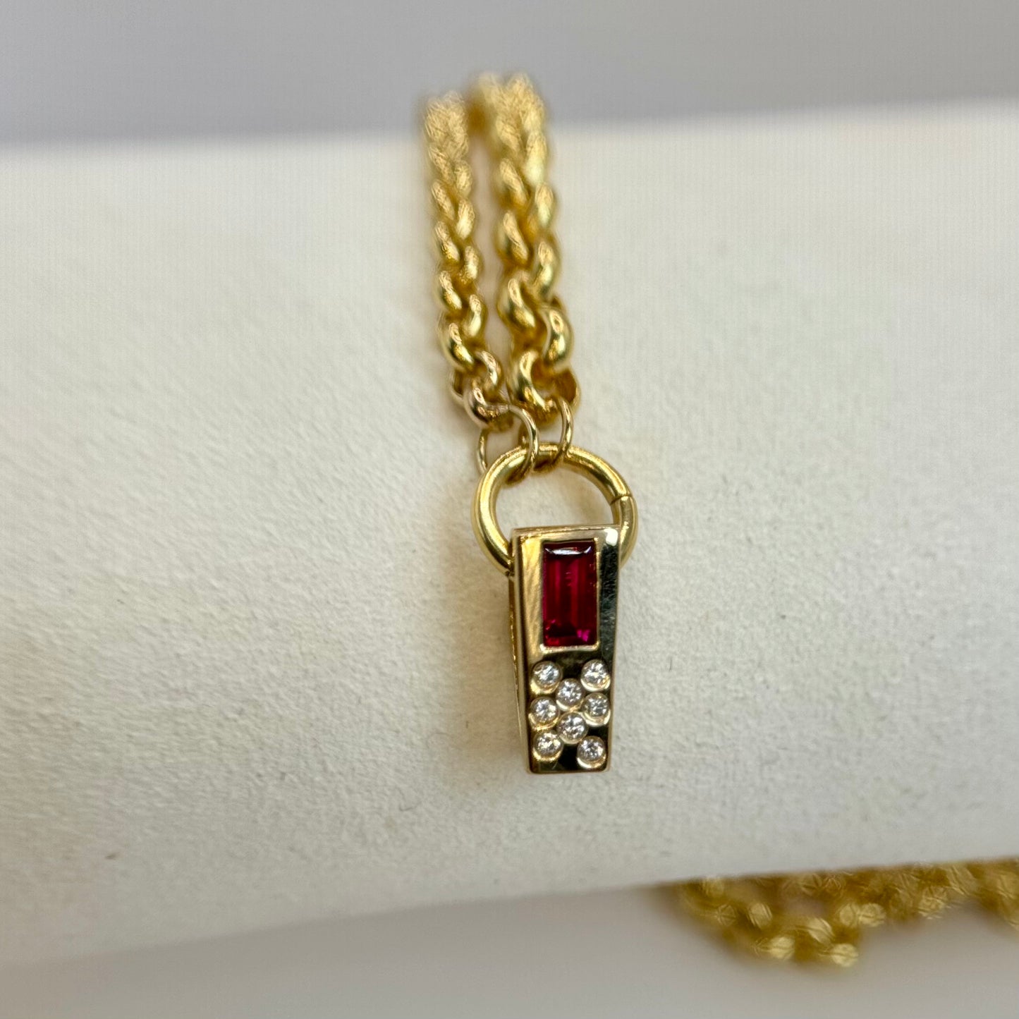 14K Natural Ruby and Diamond Slider - Sample