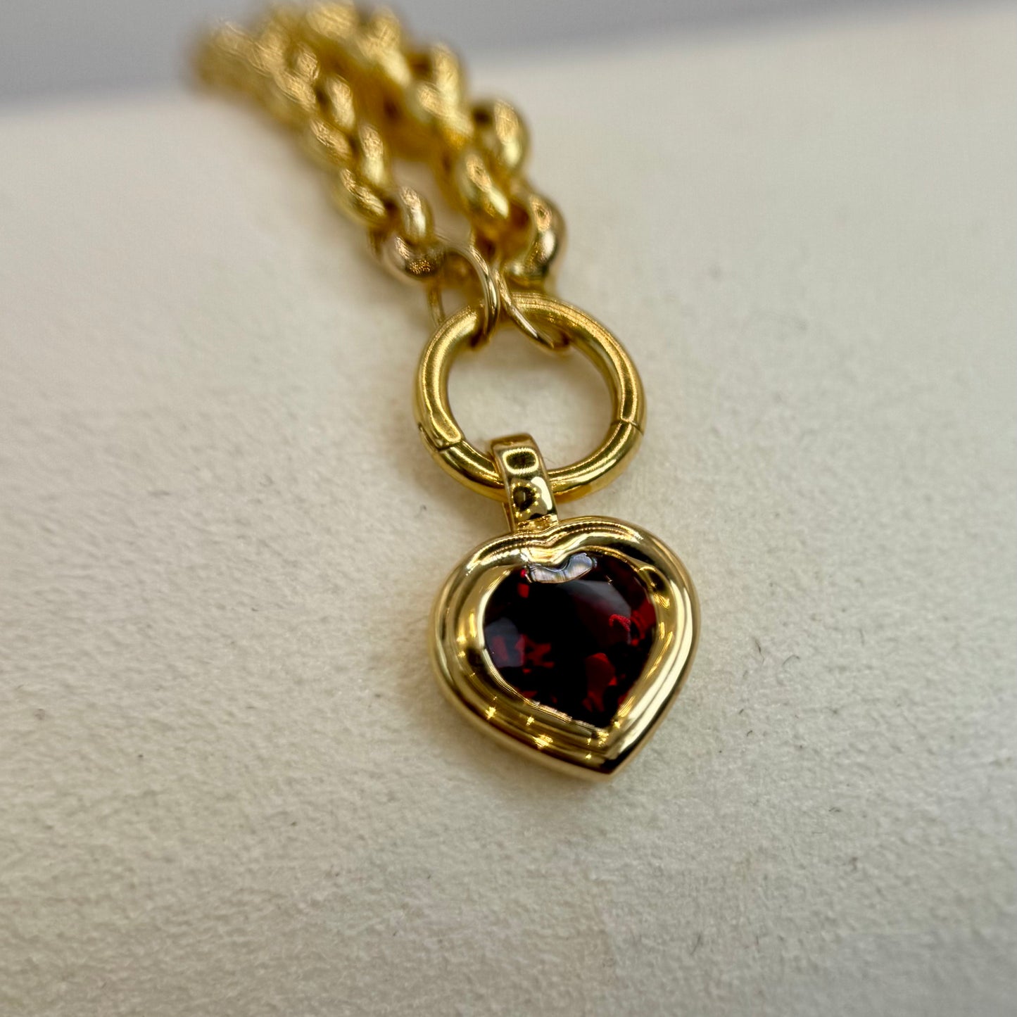 18K Bezel Natural Garnet Pendant