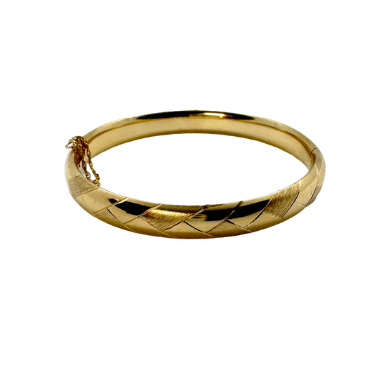 14K Mixed Texture Bangle