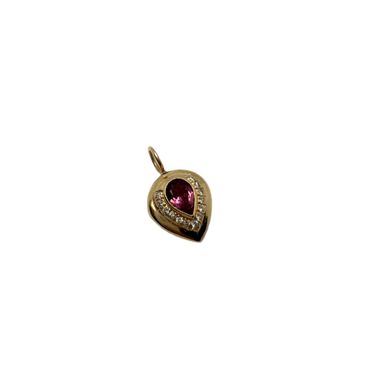 14K Pink Gemstone Charm