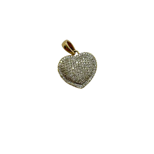 14K Diamond Heart Pendant