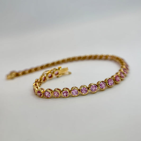 18K Pink Sapphire Bracelet