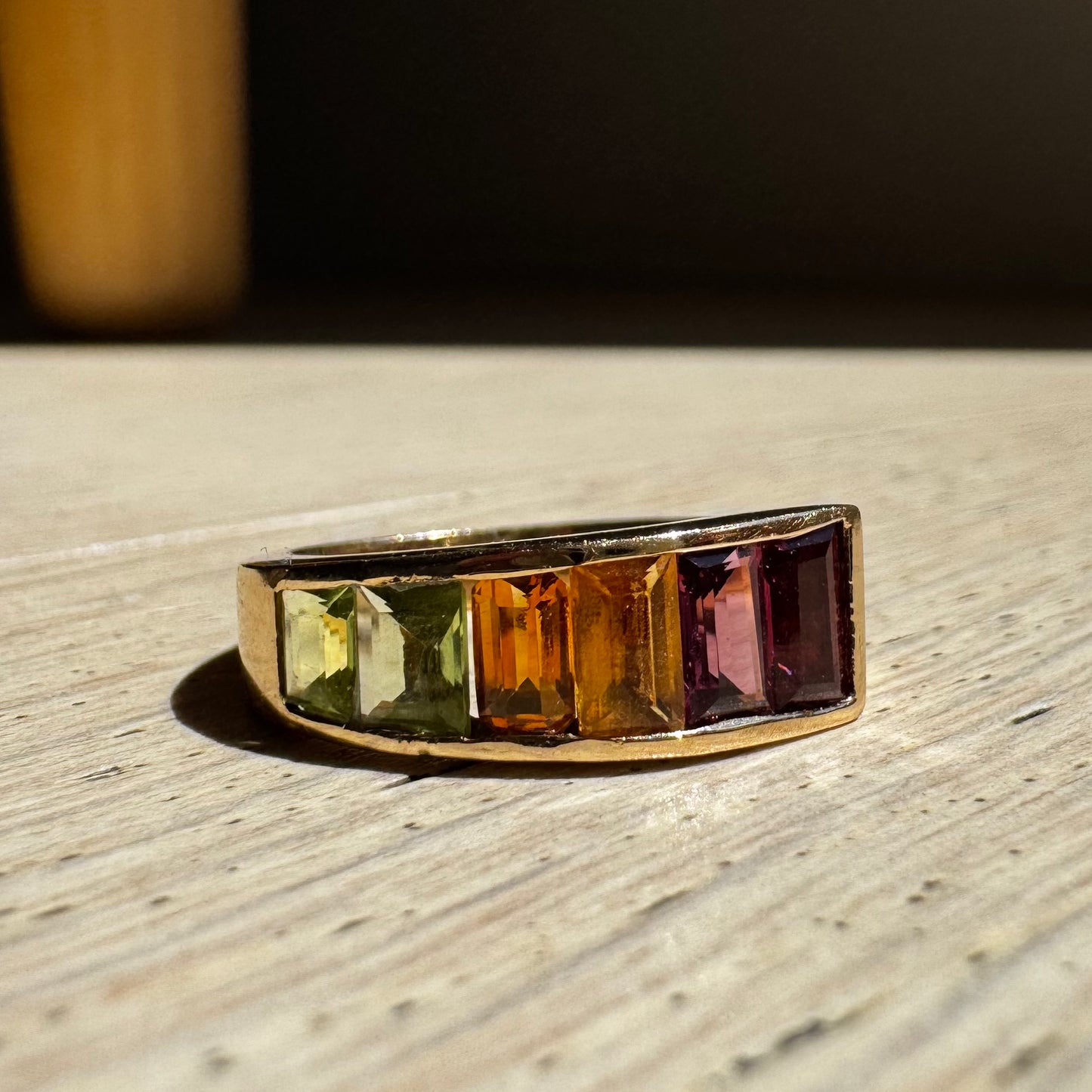 14K Tapered Multi-stone Ring