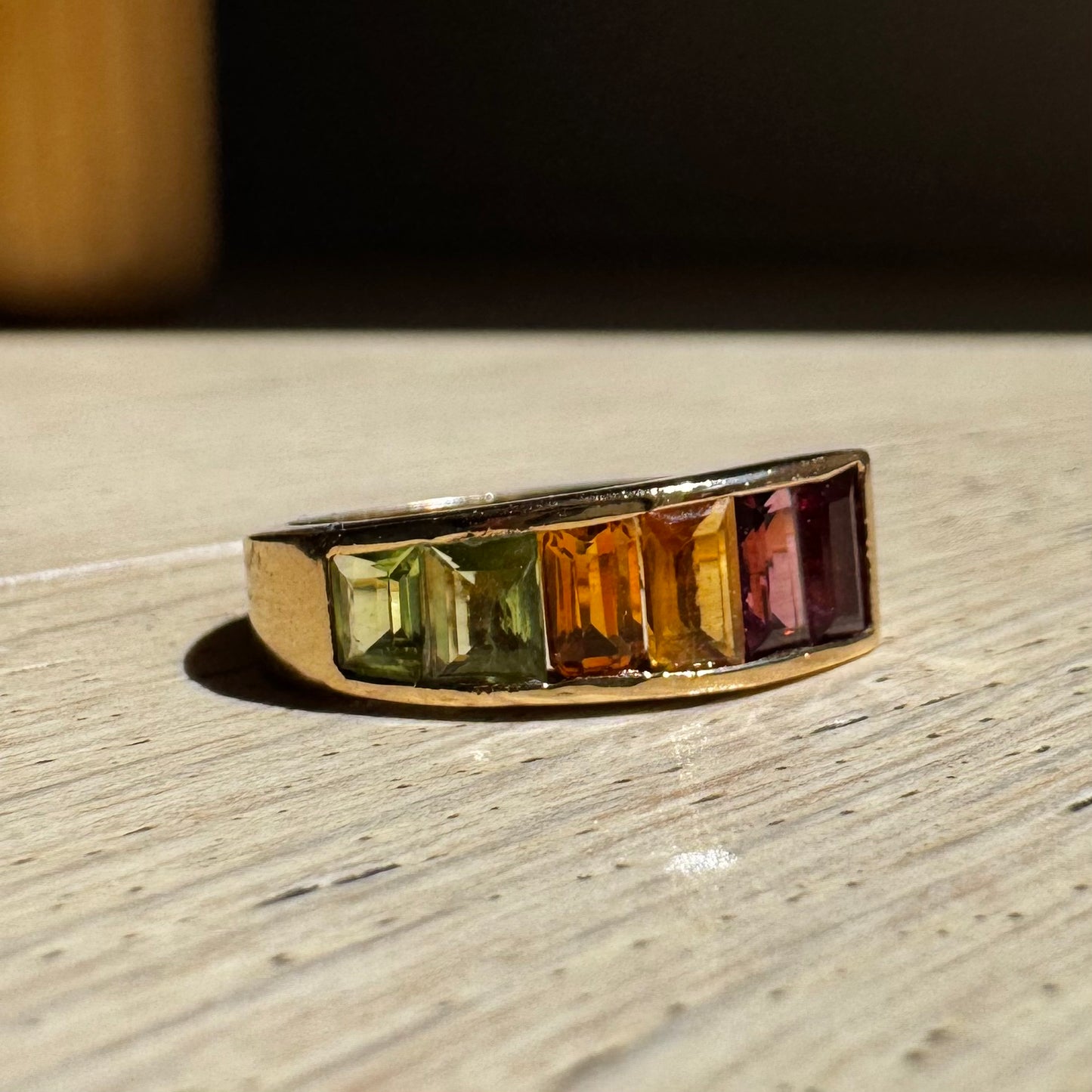 14K Tapered Multi-stone Ring