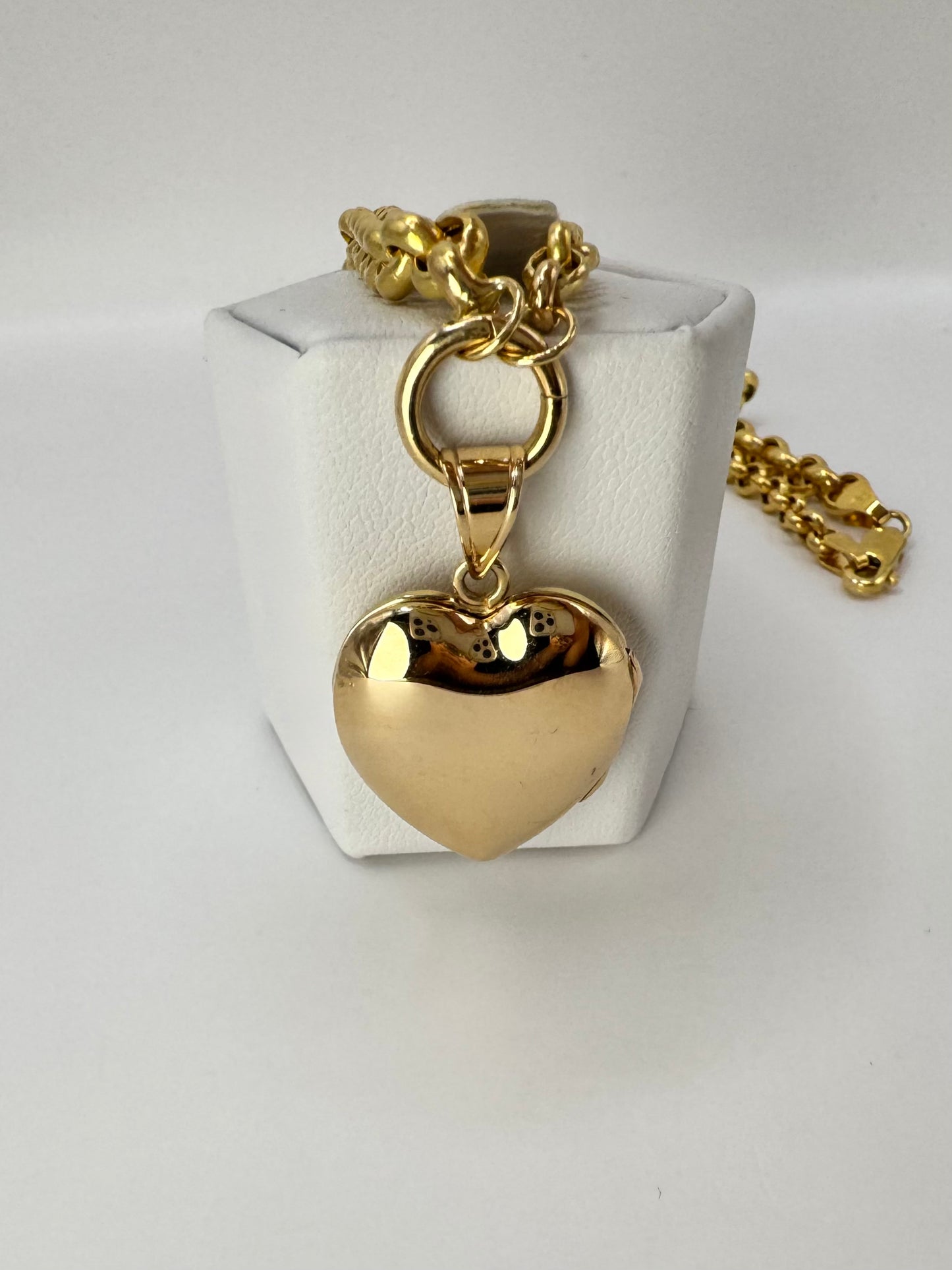 14K Heart Lock Pendant