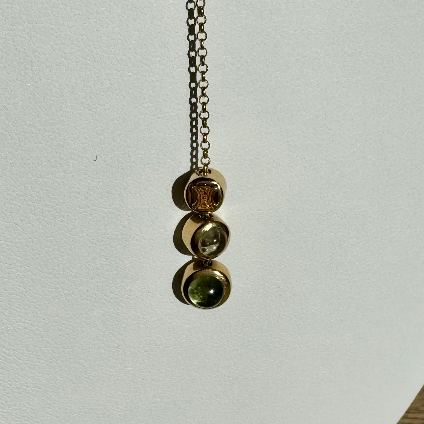 18K Celine Peridot & Moonstone Lariat Chain