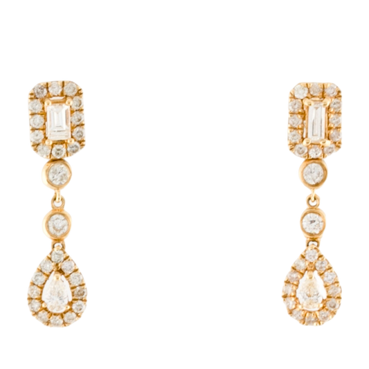 18K Diamond Drop Earrings