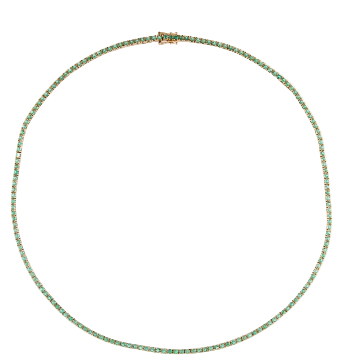 14K Natural Emerald Tennis Necklace